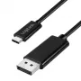 LogiLink CUA0121 USB 3.2 Gen2 Type-C Kabel, C/M auf DP/M, bi-di, 8K/60 Hz, Metall, schwarz, 3 m