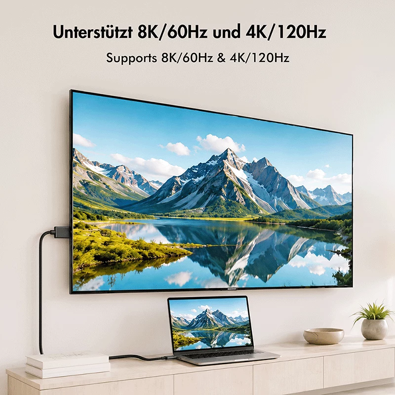LogiLink CUA0121 USB 3.2 Gen2 Type-C Kabel, C/M auf DP/M, bi-di, 8K/60 Hz, Metall, schwarz, 3 m