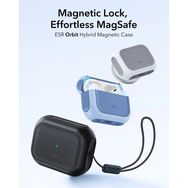 ESR Orbit HaloLock MagSafe Hülle für Apple AirPods Pro 3, Schwarz