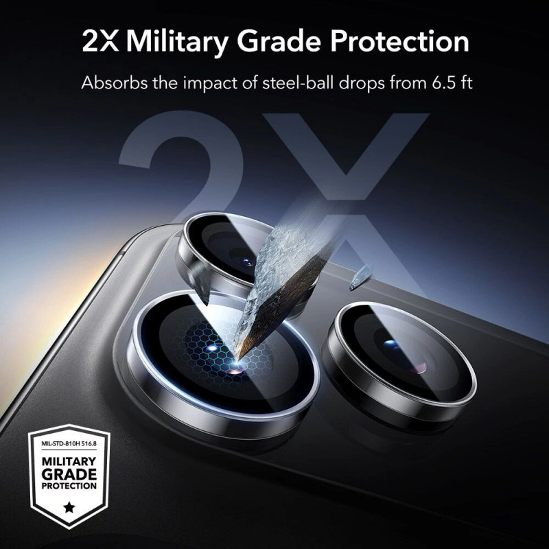 ESR Armorite Kameraschutz für Apple iPhone 14 Pro / 14 Pro Max / 15 Pro / 15 Pro Max / 16 Pro / 16 Pro Max / 17 Pro / 17 Pro Max, transparent (ESR932)