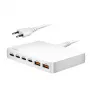 LogiLink PA0418 USB-A/C Desktop-Ladegerät, 100 W, GaN, 6 Ports, 2x USB-A (QC), 4x USB-C (PD), Weiß