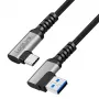 LogiLink CU0472 USB 3.2 Gen1 Type-C Kabel, A/M 90° auf C/M 90°, 5 Gbps, 60W, Metall, silber/schwarz, 1,5 m