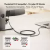 Logilink CUA0131 USB-3.2-Gen2-Type-C-Kabel, C/M auf DP/M, 8K/60 Hz, Nylon, Metall, schwarz, 2 m