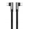 LogiLink CU0463 USB 2.0 Type-C Kabel, C/M 90° auf C/M 90°, 480 Mbps, 100 W, Metall, silber/schwarz, 3 m
