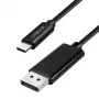 Logilink CUA0132 USB-3.2-Gen2-Type-C-Kabel, C/M auf DP/M, 8K/60 Hz, Nylon, Metall, schwarz, 3 m