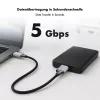 Logilink CU0198 USB 3.2 Gen1 Type-C Kabel, C/M auf Micro-USB/M, 5 Gbps, Nylon, Metall, schwarz/silber, 1 m
