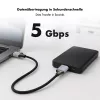 Logilink CU0291 USB-3.0-Kabel, A/M auf Micro-USB/M, 5 Gbps, Nylon, Metall, schwarz/silber, 2 m