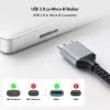 Logilink CU0290 USB-3.0-Kabel, A/M auf Micro-USB/M, 5 Gbps, Nylon, Metall, schwarz/silber, 1 m