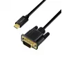 Logilink UA0476 USB 3.2 Gen1 Type-C Kabel, C/M zu VGA/M, 1080p/60 Hz, schwarz, 3 m