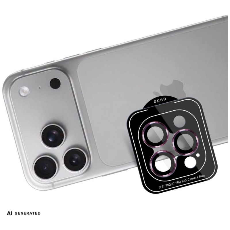 3MK Lens Protection Pro Apple iPhone 18 Pro / 18 Pro Max Kameraobjektivschutz, gehärtetes Glas, Burgundy