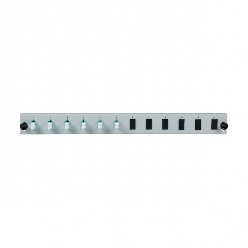 EFB Elektronik SB-FP-6SC-S-OM4 LWL-Frontplatte für Rackmontage, 1U, grau, Metall, 432 mm