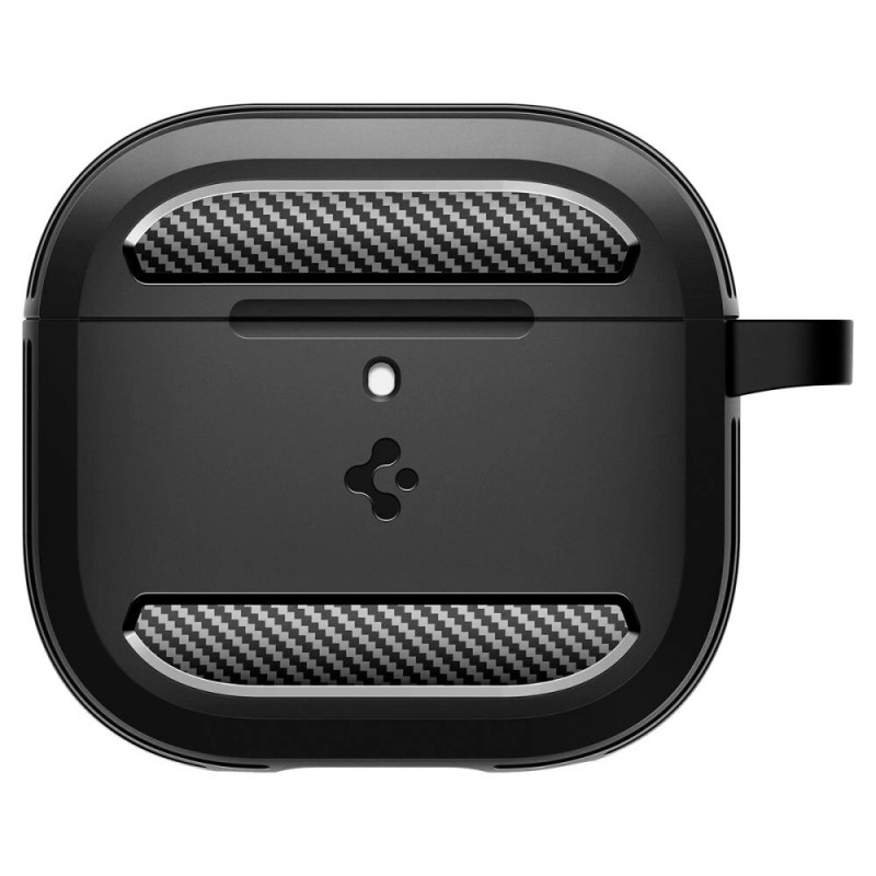 Spigen Rugged Armor Hülle für Apple AirPods 4, Mattschwarz
