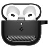 Spigen Rugged Armor Hülle für Apple AirPods 4, Mattschwarz