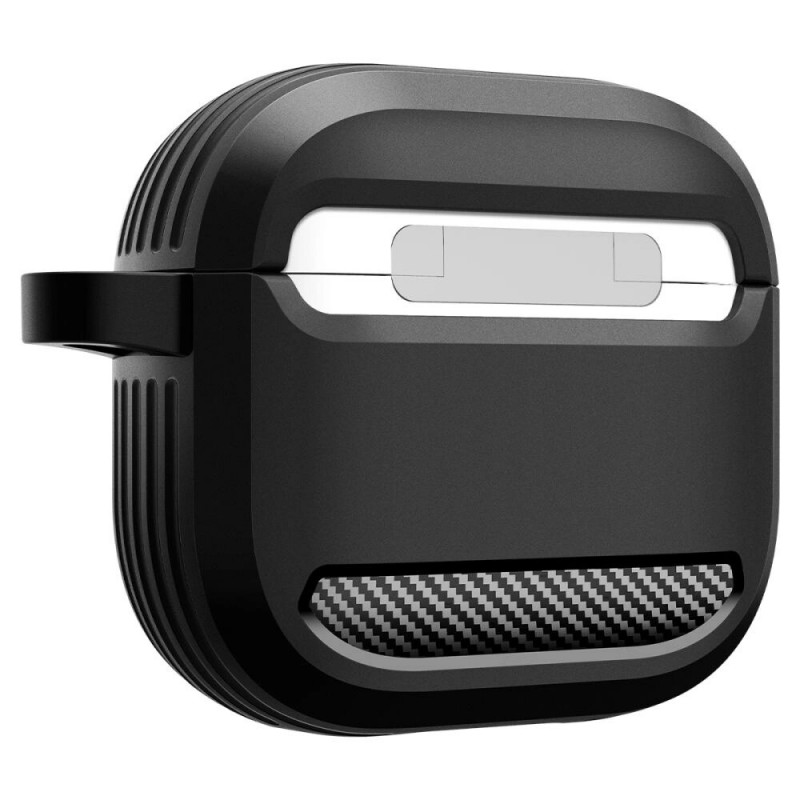 Spigen Rugged Armor Hülle für Apple AirPods 4, Mattschwarz