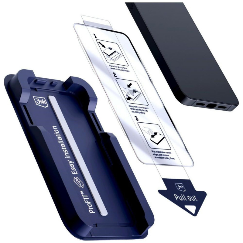 3MK HardGlass Max Panzerglas mit Applikator für Apple iPhone 13 / 13 Pro / 14 / 16e / 17e, schwarz
