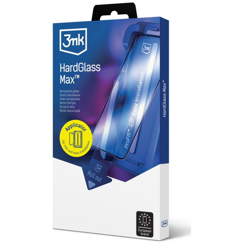 3MK HardGlass Max Panzerglas mit Applikator für Apple iPhone 16 Pro / 17, schwarz