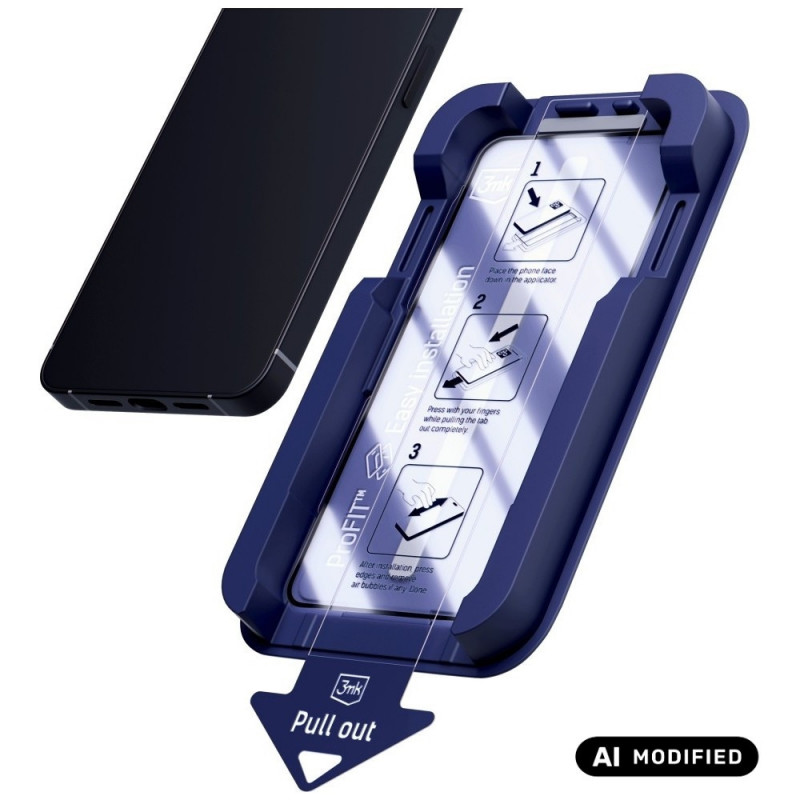 3MK HardGlass Max Panzerglas für Apple iPhone 15 Pro, schwarz