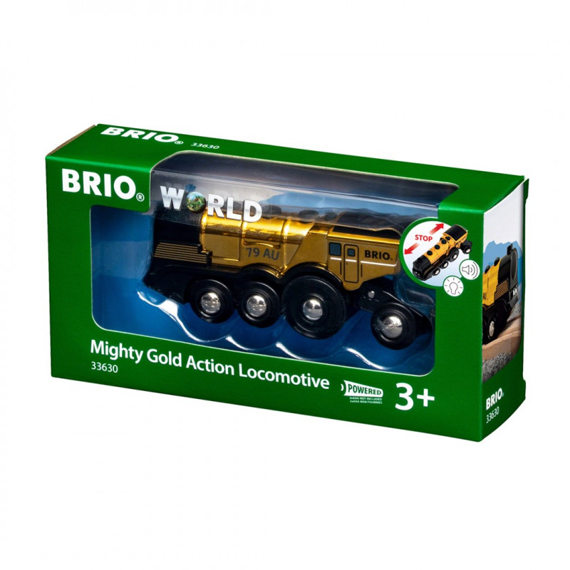 BRIO World goldene Batterielokomotive mit Licht und Sound (33630)