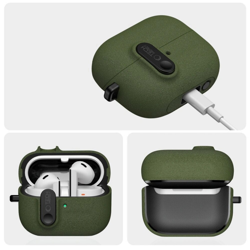 Tech-Protect Slim Hook Hülle Samsung Galaxy Buds 3 / 3 FE / 3 Pro, Olivgrün