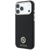 Guess GUE005537-0 Grained Round Strass Logo MagSafe Hülle für Apple iPhone 18 Pro Max / 17 Pro Max, schwarz