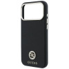 Guess GUE005537-0 Grained Round Strass Logo MagSafe Hülle für Apple iPhone 18 Pro Max / 17 Pro Max, schwarz