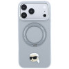 Karl Lagerfeld with Ring Stand 360 Karl Head Pin MagSafe Hülle für Apple iPhone 18 Pro Max / 17 Pro Max, grau (KF003236)