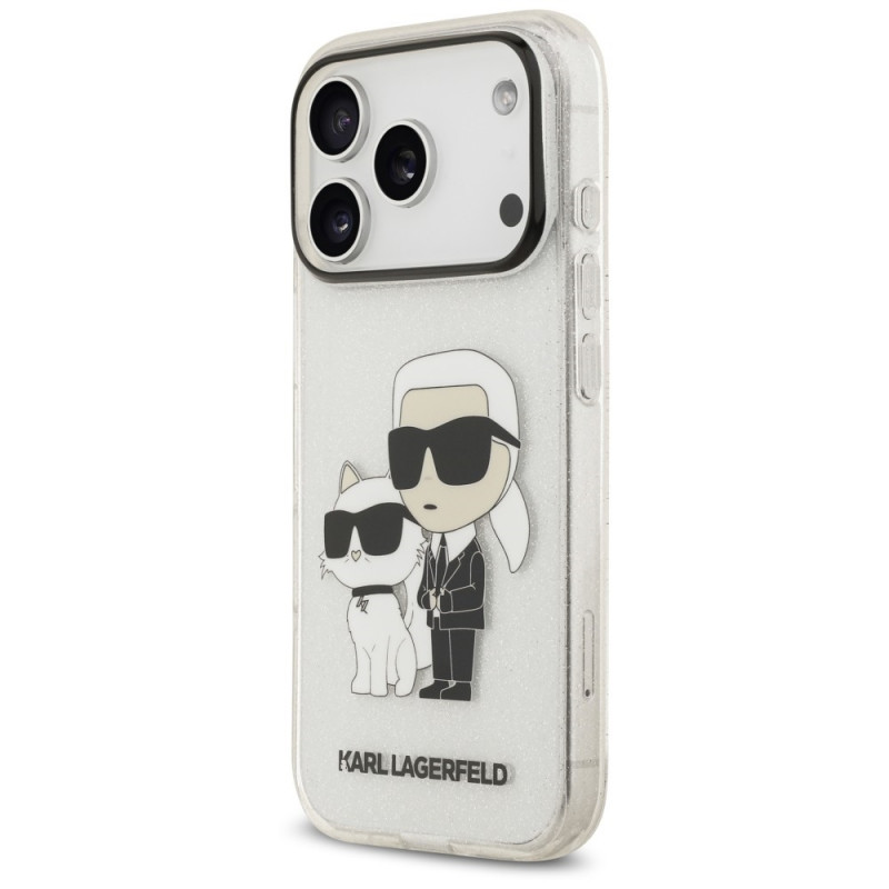 Karl Lagerfeld IML NFT Glitter Karl&Choupette Hülle KF003400 für Apple iPhone 18 Pro Max / 17 Pro Max, Transparent