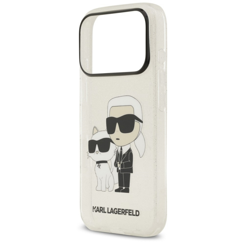 Karl Lagerfeld IML NFT Glitter Karl&Choupette Hülle KF003400 für Apple iPhone 18 Pro Max / 17 Pro Max, Transparent