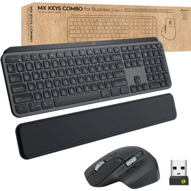 Logitech MX Keys Combo for Business Tastatur-und-Maus-Set (920-010929), Graphit, italienisches QWERTY
