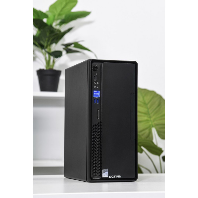 Actina Prime i3-12100 Mini Tower PC, Intel Core i3-12100, 8 GB DDR4 RAM, 512 GB SSD, Windows 11 Home, Schwarz