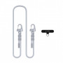 Tech-Protect C5SD Rope Crossbody Handyband aus Seil, 80 cm, Crayon Grau