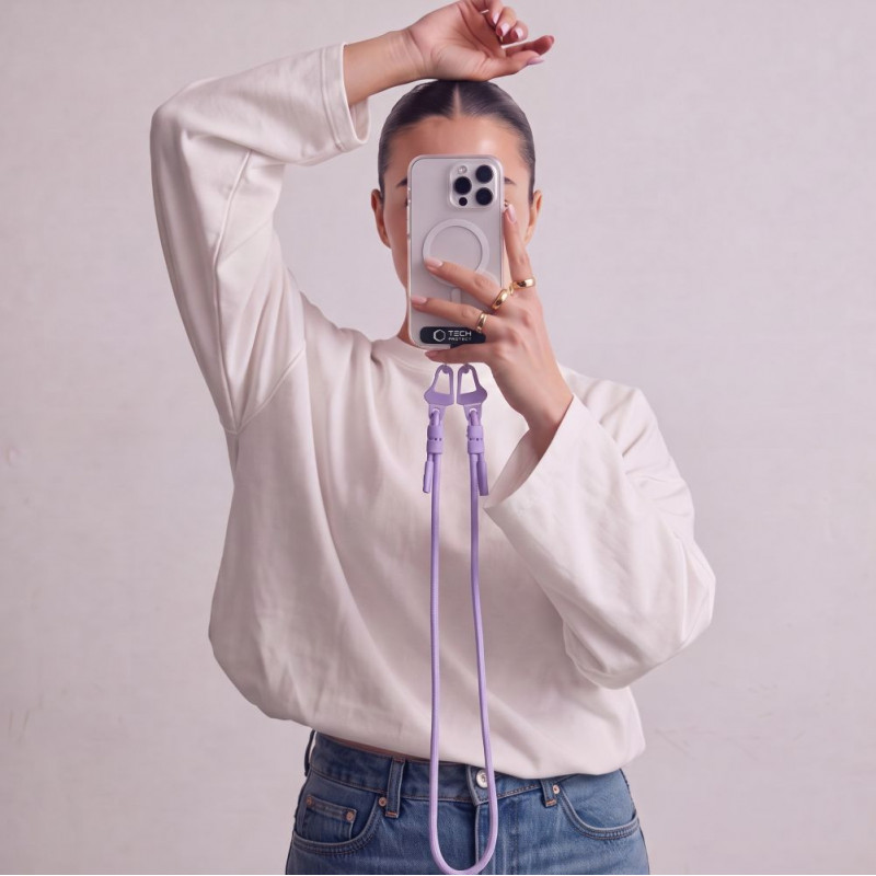 Tech-Protect C5SD Handyband zum Umhängen aus Seil, 80 cm, Lavendel