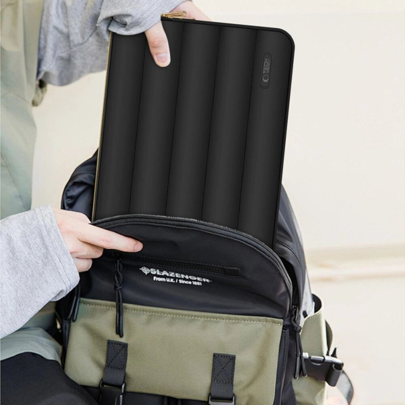 Tech-Protect Puffy THP3482 Laptop-Hülle 15-16" mit Zubehörtasche, Schwarz