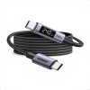 Ugreen L530 USB-C auf USB-C Kabel, PD 240 W, 480 Mbps, mit Display, 2 m, Schwarz