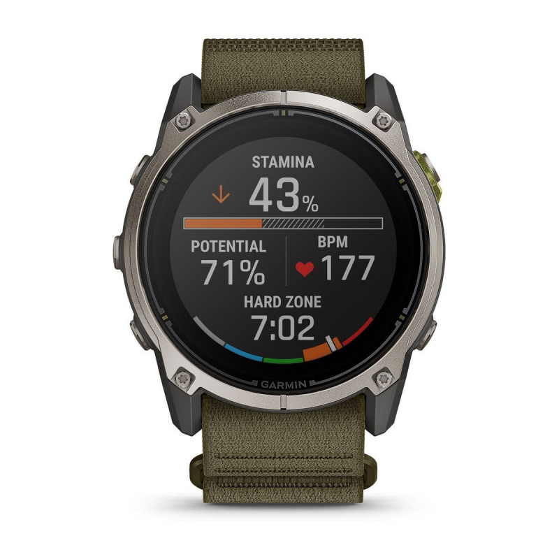 Garmin Enduro 4 GPS-Smartwatch mit dunkeloliv ComfortFit Stoffarmband (010-04799-01)