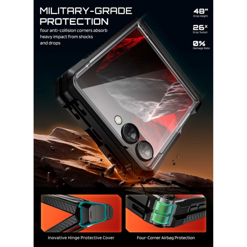 Supcase Unicorn Beetle Grip Mag MagSafe Hülle für Samsung Galaxy Z Flip 8, Schwarz