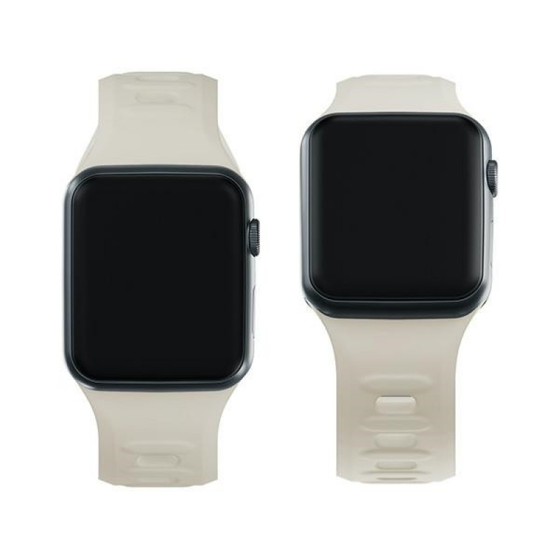 3mk Silikon-Uhrenarmband für Apple Watch 42/44/45/49 mm, beige