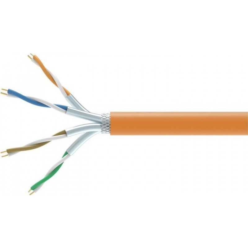 Equip 404553 Cat7 S/FTP Installationskabel als Meterware, 1000 m, halogenfrei (LSZH), orange
