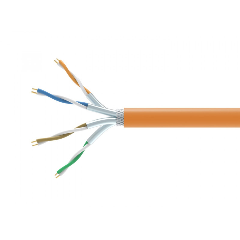 Equip 404553 Cat7 S/FTP Installationskabel als Meterware, 1000 m, halogenfrei (LSZH), orange