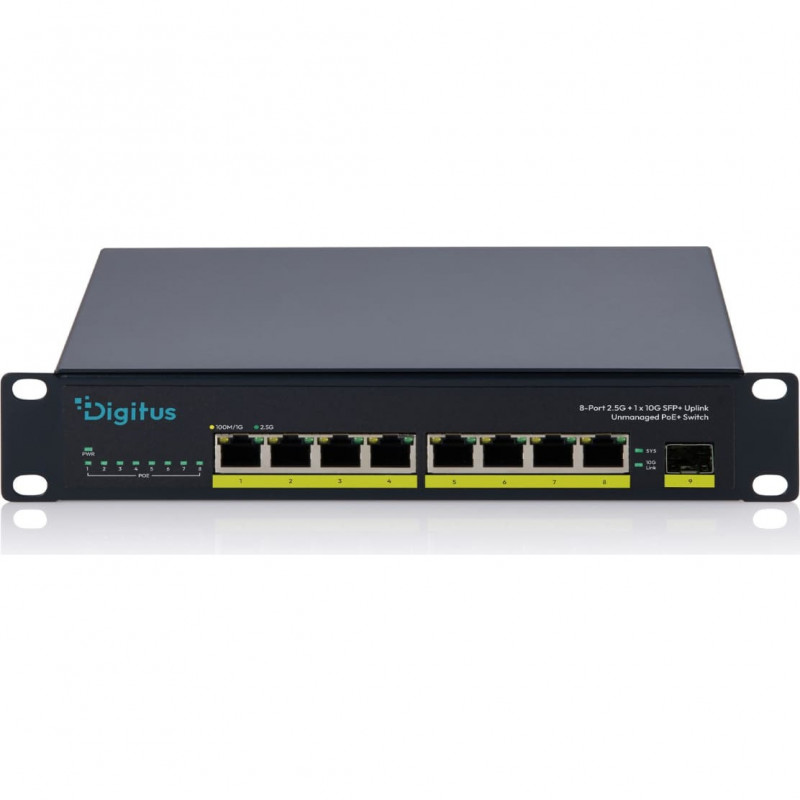 DIGITUS DN-95333 10-Gigabit-8-Port-Unmanaged-PoE+-Switch (80 W)