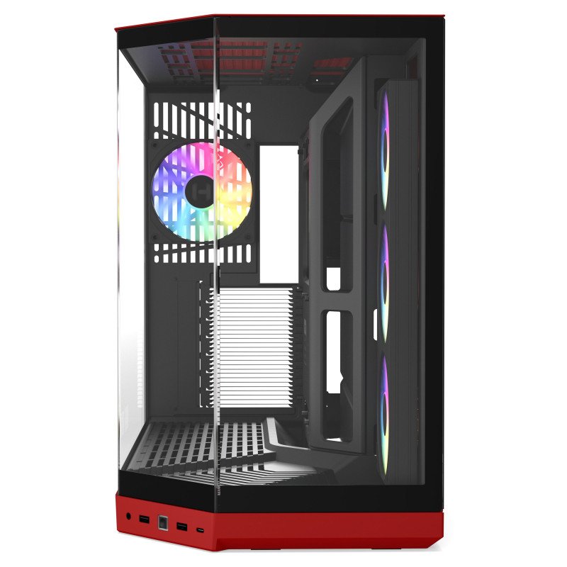 HYTE Y50 Wild Cherry PC-Gehäuse, Rot, Hartglas x 3