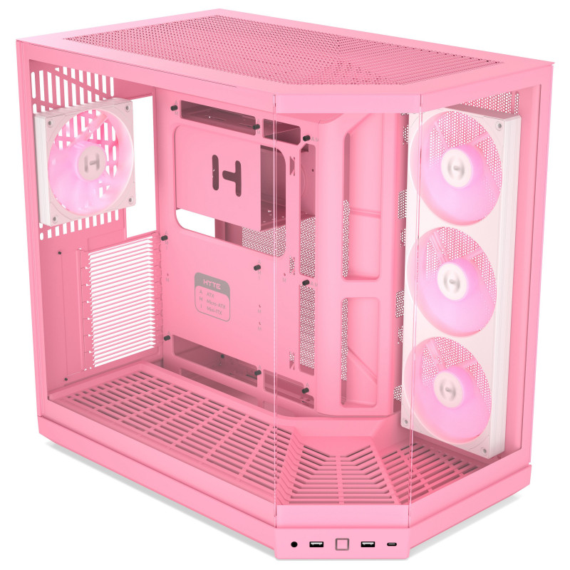 HYTE Y50 Strawberry Milk PC-Gehäuse, hellrosa, Hartglas x 3