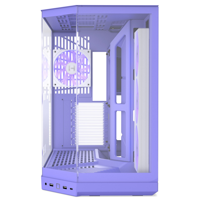 HYTE Y50 Taro Milk PC-Gehäuse, lila, Hartglas x 3