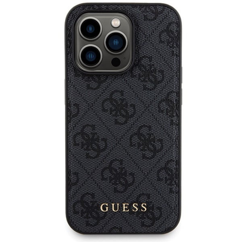Guess GUBPM5P14L4GEMGK Apple iPhone 14 Pro Hardcase + 5000 mAh MagSafe Powerbank Bundle, 4G Metal Logo, schwarz