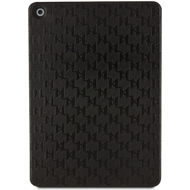 Karl Lagerfeld KLFC10SAKHPKK Saffiano Monogram Ikonik Bookcase für Apple iPad 10.2 (7., 8., 9. Generation), schwarz