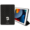 Karl Lagerfeld KLFC10SAKHPKK Saffiano Monogram Ikonik Bookcase für Apple iPad 10.2 (7., 8., 9. Generation), schwarz
