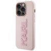 Karl Lagerfeld KLHCP15X3DMBKCP Hardcase für Apple iPhone 15 Pro Max, 3D Rubber Glitter Logo, pink