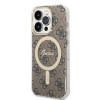 Guess GUBPP14XH4EACSW Hülle + kabelloses Ladegerät Apple iPhone 14 Pro Max braun Hardcase, 4G Print, MagSafe