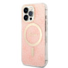 Guess GUBPP13LH4EACSP Hülle + kabelloses Ladegerät Apple iPhone 13 Pro Pink Hardcase, 4G Print, MagSafe