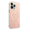 Guess GUBPP13LH4EACSP Hülle + kabelloses Ladegerät Apple iPhone 13 Pro Pink Hardcase, 4G Print, MagSafe